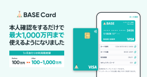 【お知らせ】BASEカードが最大「1,000万円」まで使えるようになりました